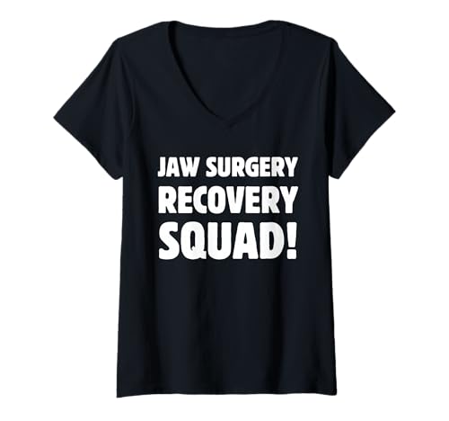Damen Kieferchirurgie Recovery Squad! T-Shirt mit V-Ausschnitt Damen Kieferchirurgie Recovery Squad! T-Shirt mit V-Ausschnitt von Orthognathic Operation Recovery And Mouth Surgery