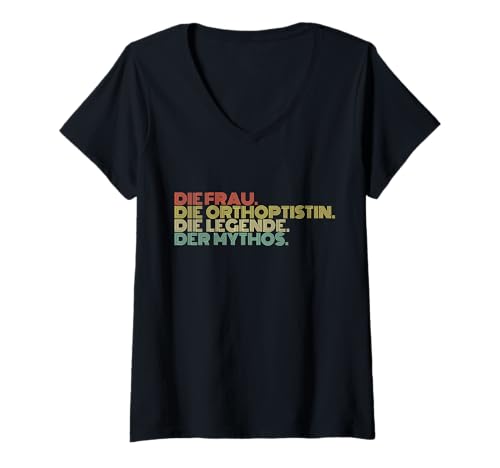 Damen Die Frau Die Orthoptistin Die Legende Der Mythos Retro T-Shirt mit V-Ausschnitt von Orthopistin Geschenke & Designs