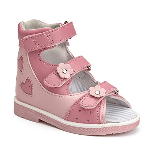 Orthopädische Sandalen für Mädchen mit Liebesherzmuster,korrigierende High Top AFO Schuhe mit Fußgewölbe und Knöchelstütze von Orthopop