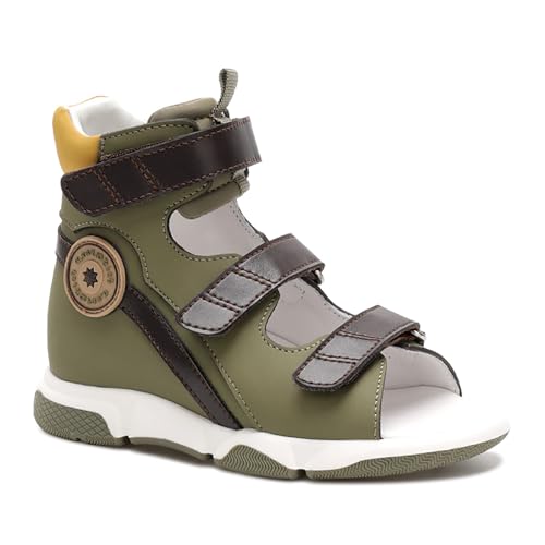 Orthopedic Sandals for Toddlers with Arch Support,Kids High Back Ankle Supportive Shoes Green 10 Little Kid von Orthopop