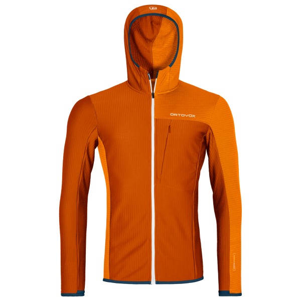 Ortovox - Fleece Light Grid Hooded Jacket - Fleecejacke Gr S rot von Ortovox