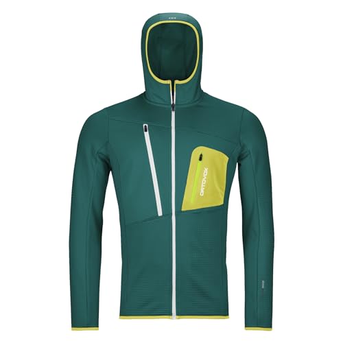 Ortovox Herren Fleece-Netz-Hoodie M Sweatshirt, grün (Pacific Green), XL von ORTOVOX