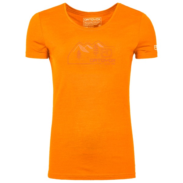 Ortovox - Women's 150 Cool Vintage Badge T-Shirt - Merinoshirt Gr XL orange von Ortovox