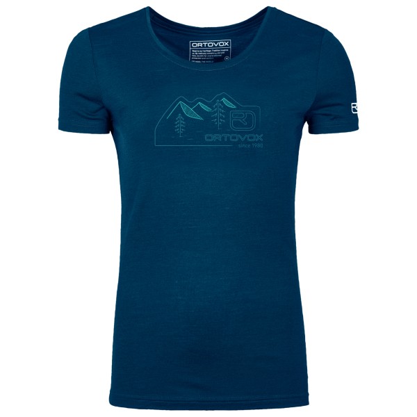Ortovox - Women's 150 Cool Vintage Badge T-Shirt - Merinoshirt Gr XS blau von Ortovox