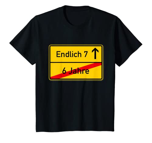 Kinder Endlich 7 Ortsschild Geschenk 7. Geburtstag T-Shirt von Ortsschild 7 Geburtstag Endlich 7 Geschenkidee