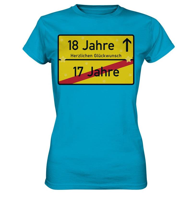 18 Jahre Ortsschild Gelb Zum 18. Geburtstag Volljährig - Ladies Premium Shirt 18 Jahre Ortsschild Gelb Zum 18. Geburtstag Volljährig - Ladies Premium Shirt von Ortsschilder