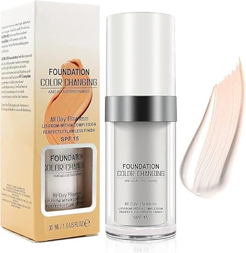 Foundation Color Changing Flawless, Primer Makeup Concealer, Farbwechselnde Foundation FüR Reife Haut, Warm Skin Abdeckung Makellose, SPF 15, 30ml Foundation Color Changing Flawless, Primer Makeup Concealer, Farbwechselnde Foundation FüR Reife Haut, Warm Skin Abdeckung Makellose, SPF 15, 30ml von Oruagmel