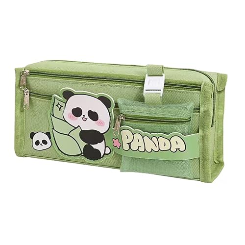 Oruiiju Federmäppchen，Panda Federmäppchen-Pencil case mit grossem Fassungsvermögen-Große Kapazität Pencil Case für Schule & Büro(Grün) von Oruiiju