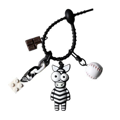 Oruiiju Schlüsselanhänger，Niedlicher Zebra-Schlüsselanhänger-Auto，für Schlüsselband, Schlüsselbund & Schlüsselkette，Geschenke für Freund Freundin zum von Oruiiju