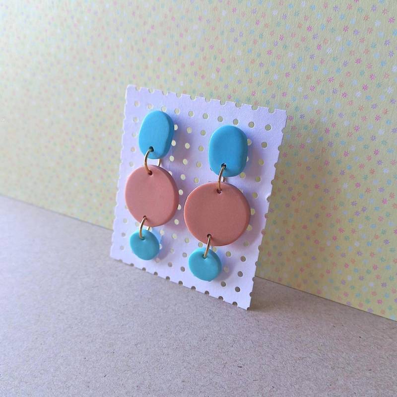 Herbst Ohrringe Blau Und Bronze Aus Polymer Clay, Blaue Ohrstecker Herbst Ohrringe Blau Und Bronze Aus Polymer Clay, Blaue Ohrstecker von Orvanda
