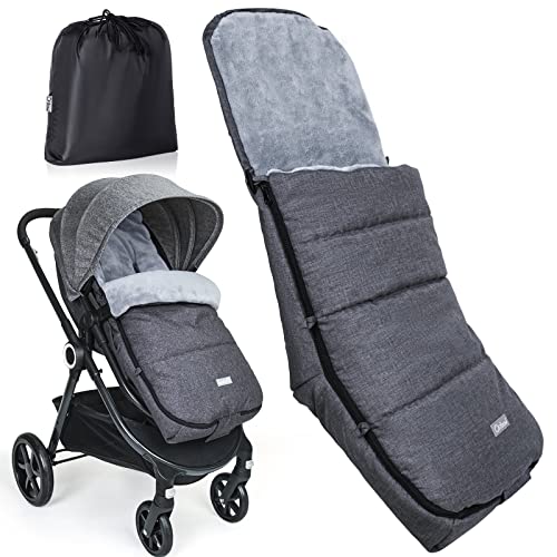 Orzbow Universelle Fußsack Kinderwagen, Winter Fußsack Buggy mit Warm Korallenvlies-Futter, Abnehmbare Fusssack Kinderwagen mit Verstellbarem Reißverschluss, Wasserdicht, L-Förmig, Dunkelgrau Orzbow Universelle Fußsack Kinderwagen, Winter Fußsack Buggy mit Warm Korallenvlies-Futter, Abnehmbare Fusssack Kinderwagen mit Verstellbarem Reißverschluss, Wasserdicht, L-Förmig, Dunkelgrau von Orzbow