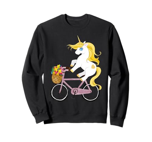 Niedliches Einhorn-Reitrad für Kinder Sweatshirt Niedliches Einhorn-Reitrad für Kinder Sweatshirt von Oscar Wilde Quotes T-Shirt Design Co.