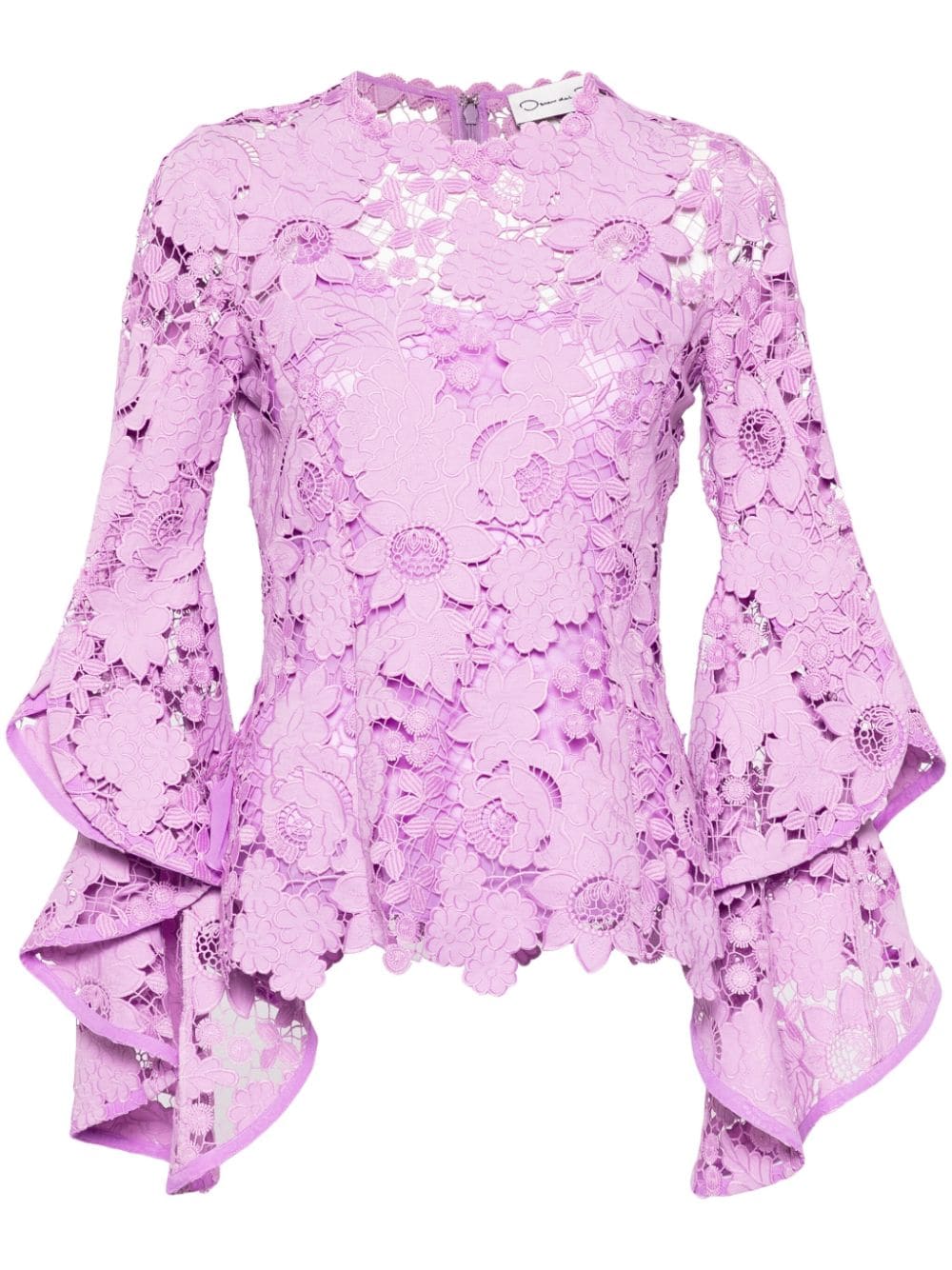 Oscar de la Renta Bluse mit Guipure-Blumenspitze - Violett von Oscar de la Renta