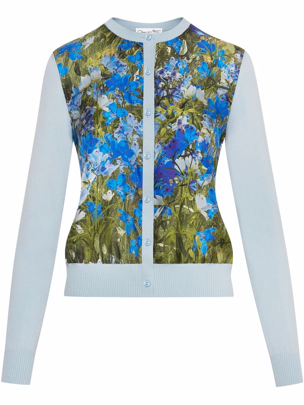 Oscar de la Renta Cardigan mit Aquarell-Print - Blau von Oscar de la Renta