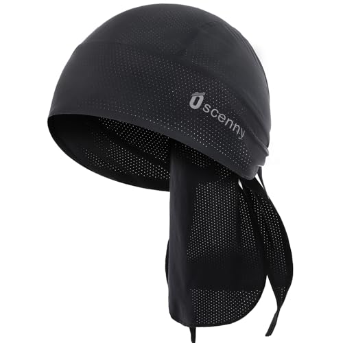 Oscenny Fahrradmütze,Schnell Wegschwitzen Schnell Trocknen,Amerikaner Coolmax Leichtes Perforiertes Gewebe Atmungsaktiv DehnungFeuchtigkeitsableitend Sonnenschutz Laufen Motorrad Kopftuch Mütze von Oscenny