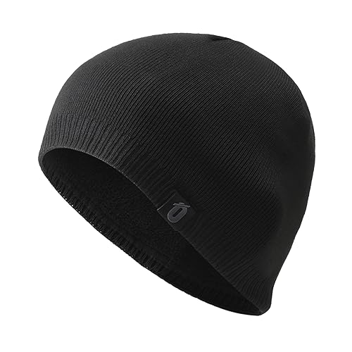 Oscenny Laufmütze Herren,Doppellagige Helle,Glatte,Langlebige,Solide Sportmütze,Strickmütze für Laufen,Fahrradmütze Unter Helm,Totenkopf,Ski,Joggen,Wandern für Herren Damen Herbst Winter von Oscenny