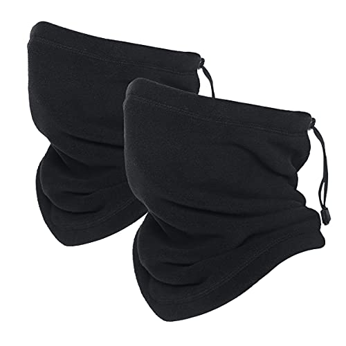 Oscenny Multifunktionstuch Verstellbarer Antistatisches Fleece Schlauchschal hält warm auch unter 0℃ für kühles kaltes Wetter für Herren Damen Skifahren Radfahren Motorrad Laufen(2Packs) von Oscenny