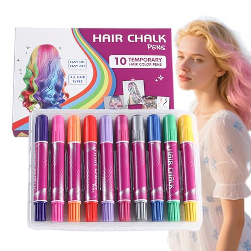 Oseczmut Haarkreide - 10 Farben Haarkreide Set | Abwaschbares Schmink-Set Mit Malstiften, Lustiges Spielzeug Für Mädchen Jugendliche & Kinder von Oseczmut