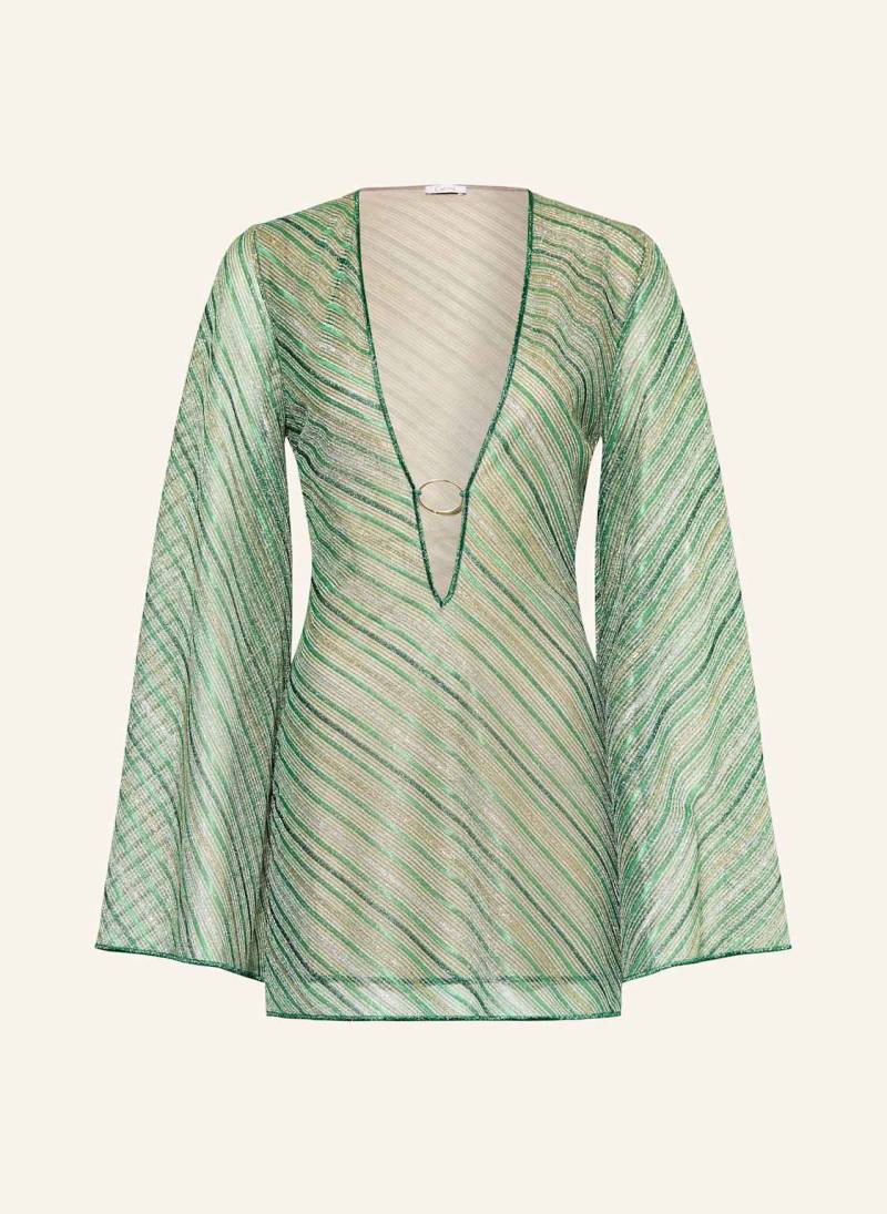 Oséree Strandkleid Shiny Stripes Mit Glitzergarn gruen von Oséree