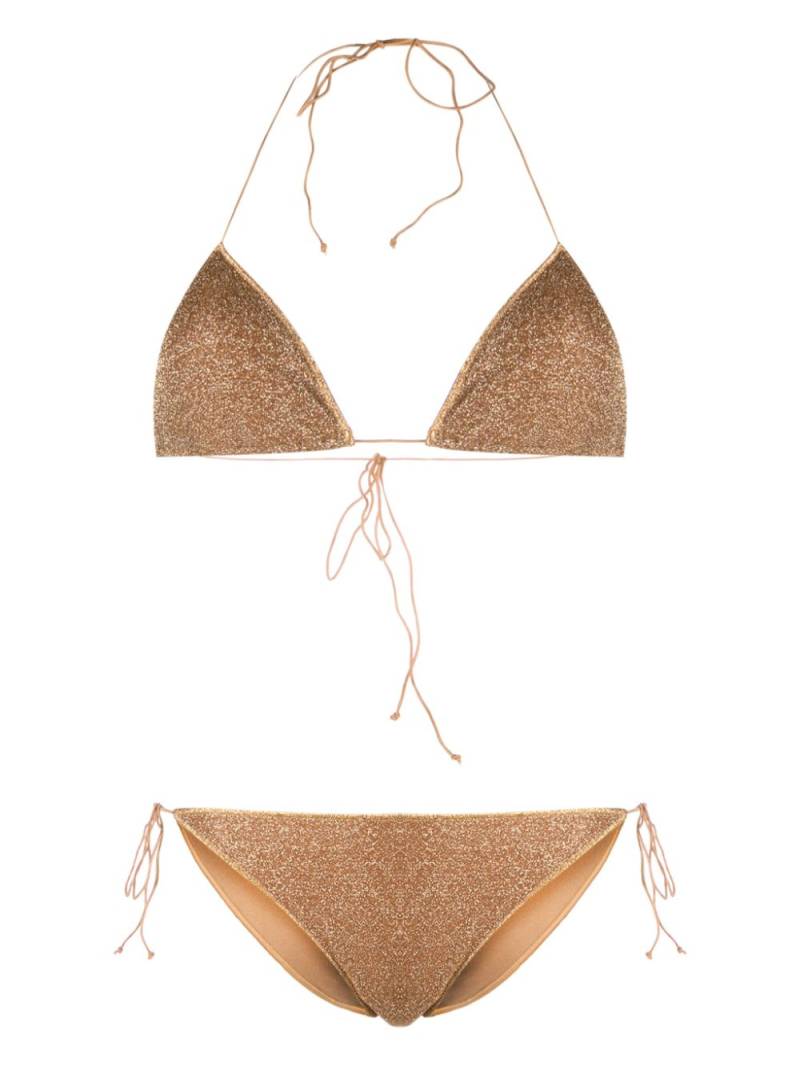 Oséree Triangel-Bikini mit metallischen Finishs - Braun von Oséree