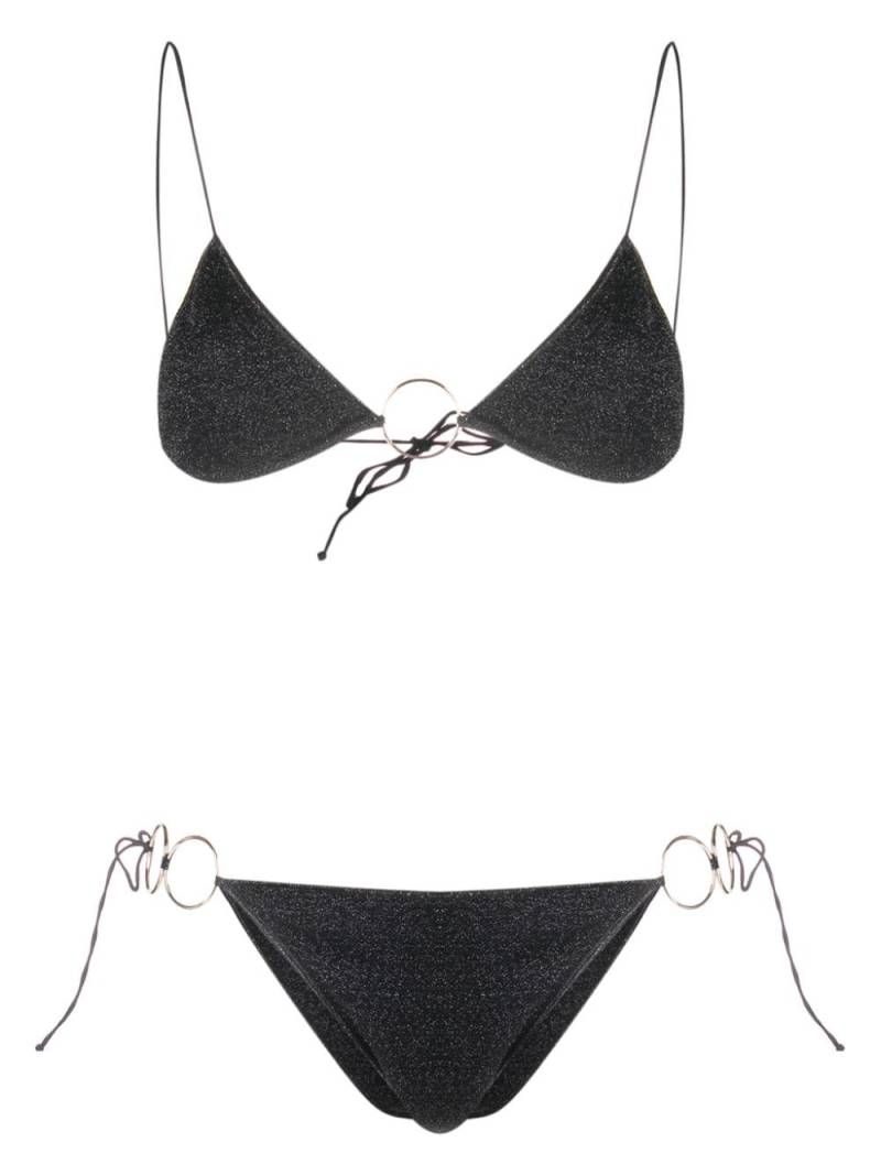 Oséree Metallischer Triangel-Bikini - Schwarz von Oséree