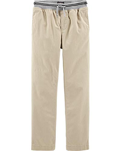 OSHKOSH B'GOSH Jungen Twill Pull-on Joggers Lässige Hose, Safari Khaki Solid, 10 von OshKosh B'Gosh