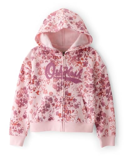 OSHKOSH B'GOSH Mädchen Logo Hoodie Kapuzenpullover, Magenta Pink Floral, 4 von OshKosh B'Gosh