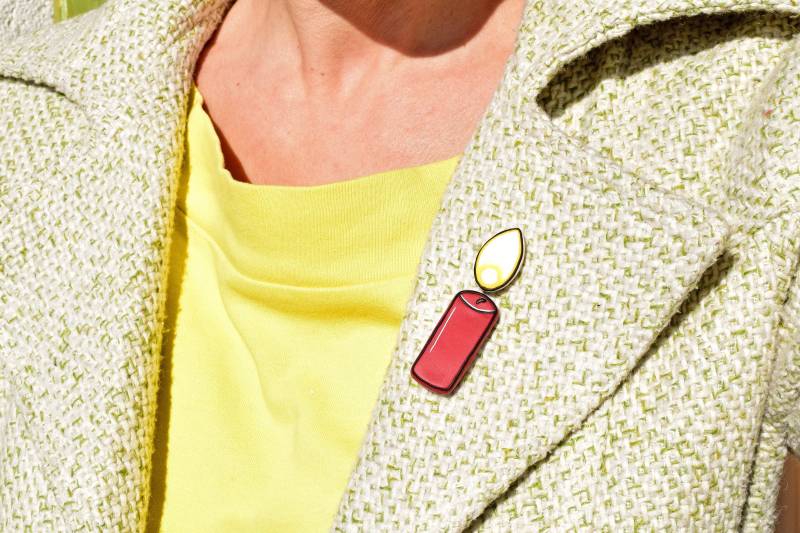 Goth Schmuck Für Frauen, Pin, Leuchtkerzen Broschen Set, Set Von Zwei Kerzennadeln, Accessoire, Feuer Pin von Osheep