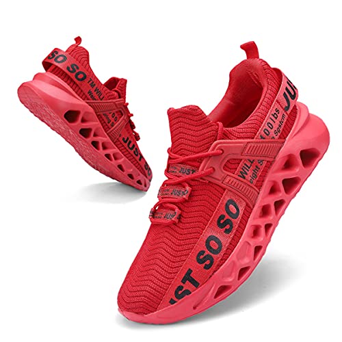 Osheoiso Damen Laufschuhe Sportschuhe Walking Athletic für Frauen Casual Slip Fashion Sports Outdoor-Schuhe Straßenlaufschuhe Rot 39 EU von Osheoiso