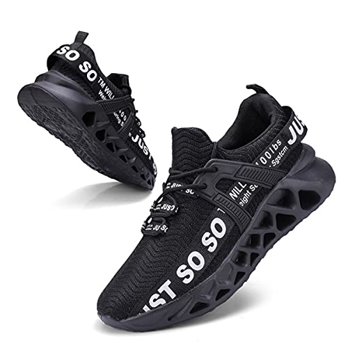 Osheoiso Damen Laufschuhe Sportschuhe Walking Athletic für Frauen Casual Slip Fashion Sports Outdoor-Schuhe Straßenlaufschuhe Schwarz 36 EU von Osheoiso