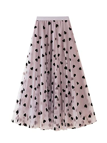 Osheoiso Damen Tüllrock Weiche Langer Rock Elegant Midirock Faltenrock Swing A Linie Röcke Hohe Taille Großer Saum Rock Blumenmuster Tüll Plisseerock Vintage B Rosa L Osheoiso Damen Tüllrock Weiche Langer Rock Elegant Midirock Faltenrock Swing A Linie Röcke Hohe Taille Großer Saum Rock Blumenmuster Tüll Plisseerock Vintage B Rosa L von Osheoiso