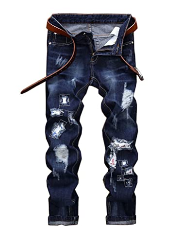 Osheoiso Herren Destroyed Jeans Biker Hose Herren Löcher Slim Fit Lang Jeans Denim Hose Mode Männer Zerrissen Jeanshose Skinny Jeanshosen Bleistifthose Hosen D1 32 Osheoiso Herren Destroyed Jeans Biker Hose Herren Löcher Slim Fit Lang Jeans Denim Hose Mode Männer Zerrissen Jeanshose Skinny Jeanshosen Bleistifthose Hosen D1 32 von Osheoiso