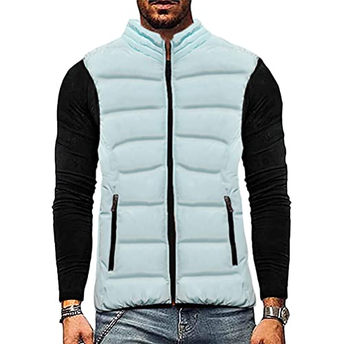 Osheoiso Herren Kurze Daunenweste Casual Weste Ärmellose Lose Warmer Daunenmantel mit Taschen Slim Fit Steppweste Outdoorjacke Mantel Weste mit Reißverschluss A Hellblau XXL Osheoiso Herren Kurze Daunenweste Casual Weste Ärmellose Lose Warmer Daunenmantel mit Taschen Slim Fit Steppweste Outdoorjacke Mantel Weste mit Reißverschluss A Hellblau XXL von Osheoiso
