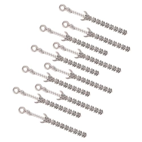 Oshhni 10 Stück Lesezeichen Charms Retro Lange Schwerter Anhänger Ritter Schwerter Charms für Armband, 7cmx1cm von Oshhni