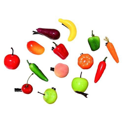 Oshhni 14x Obst Haar Clips Nette Kopfschmuck Haar Zubehör Rand Clip Schöne Haarnadeln Barrettes für Geburtstage Party Fotografie Requisiten von Oshhni