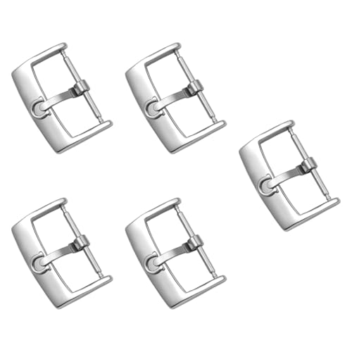 Oshhni 5Pcs Uhr Band Schnallen Reparatur Teile Frauen Männer Uhr Zubehör Edelstahl Verschluss Schnallen, Silber 18mm Oshhni 5Pcs Uhr Band Schnallen Reparatur Teile Frauen Männer Uhr Zubehör Edelstahl Verschluss Schnallen, Silber 18mm von Oshhni