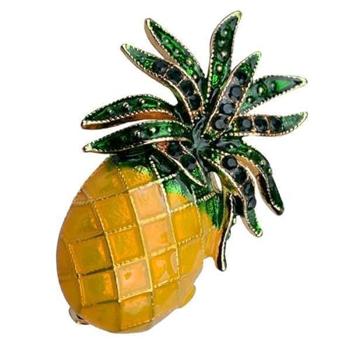 Oshhni 6x Tropische Ananas Revers Form Strass Emaille Farbe Pin von Oshhni