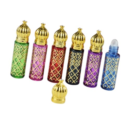 Oshhni 6x ätherische Ölwalzenflaschen nachfüllbar Mini Glass tragbare Frauen Girl Geschenk Parfümflasche leer für ausgehende Urlaub von Oshhni
