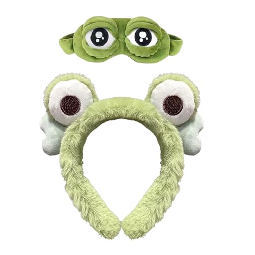 Oshhni Augenmaske, kleiner Frosch, Stirnband, Kopfbedeckung, Kopfschmuck, Frosch, große Augen, Stirnband, lustig, für Mädchen, Geburtstag, Halloween von Oshhni