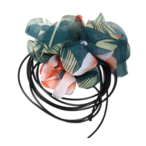 Oshhni Blumen-Choker-Halskette für Damen, Blumen-Halsband, Halskette, trendige, neuartige Blumen-Schnür-Halskette für Dates, Hochzeiten, dunkelgrün von Oshhni