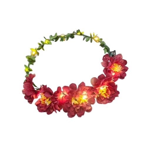 Oshhni Blumenkrone, Chrysanthemen-Blumenkranz, Stirnband für Cosplay, Landschaftsfotografie, Dunkelviolett von Oshhni