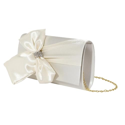 Oshhni Bogenkupplung Geldbeutel Frauen Abendbeutel Leichter Satchel zum Geburtstagsabschluss, Weiß von Oshhni