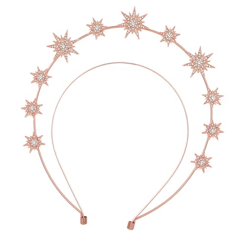 Oshhni Braut Hochzeit Stirnband Haarband Requisiten Frauen Mädchen Kopfbedeckung Kopfschmuck für Karneval Cosplay Verlobung Party Favor Geburtstag, Roségold von Oshhni