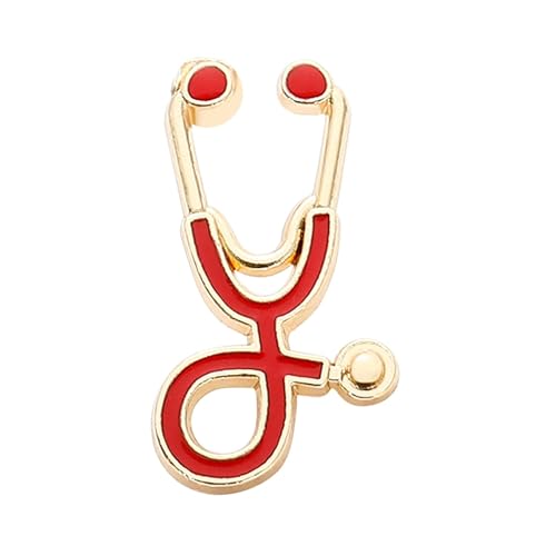 Oshhni Brosche, Anstecknadel, Brosche, Anstecknadel, Krankenschwester, Geschenk für Frauen, elegante Strass-Modenadel, Ansteckbrosche für Kleidung, Arzt, Goldrot von Oshhni