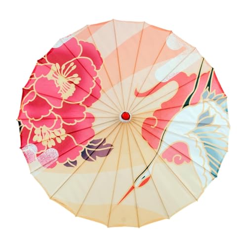 Oshhni Chinesischer geölter Papierschirm, regenfester Sonnenschirm für Frauen, Party, Hochzeitsgeschenke, Style A von Oshhni