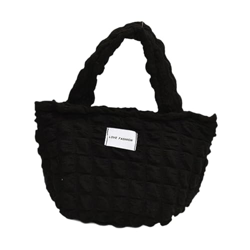 Oshhni Damen-Einkaufstasche, weiche Handtasche für unterwegs, Straße, tägliches Einkaufen, Outdoor, Schwarz von Oshhni