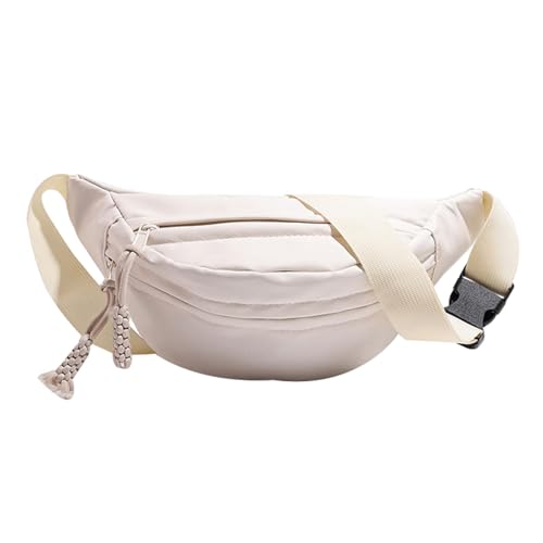 Oshhni Damen-Gürteltasche, Hüfttasche, Geldbörse, lässige modische Brusttasche, Schultertasche für Workout, Outdoor, Camping, Sport, Weiß von Oshhni