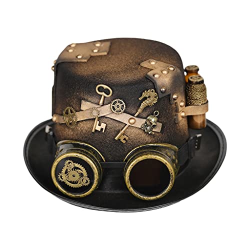 Oshhni Damen Herren Steampunk Zylinder Gears Hut von Oshhni