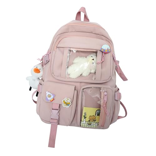 Oshhni Damen-Rucksack, Reisetasche, Schultasche, Kinder-Tagesrucksack, Rucksack, große Büchertasche, Schulrucksack für Mädchen, Teenager, Studenten, College, Rosa von Oshhni