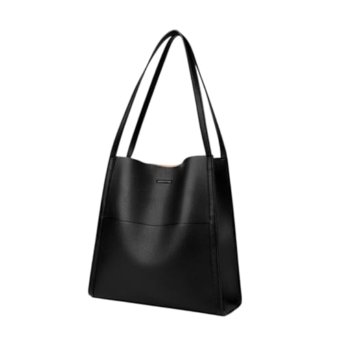 Oshhni Damen Schulter Tasche Damen Leichte Einkaufstasche für den Urlaub Pendeln, Schwarz von Oshhni